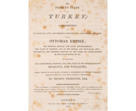 Levant.- Thornton (Thomas) The Present State of Turkey, first edition,&nbsp;tiny hole to title, scattered spotting, occasiona