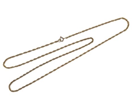 A 9ct gold chain necklace, 7.1g, 61cm long. 