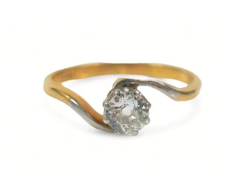 A 18ct gold diamond solitaire ring, the central brilliant cut diamond, approximately 4.5mm diameter, size N/O, 2.3g. 