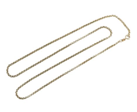 A 9ct gold chain necklace, 9.7g, 62cm long. 