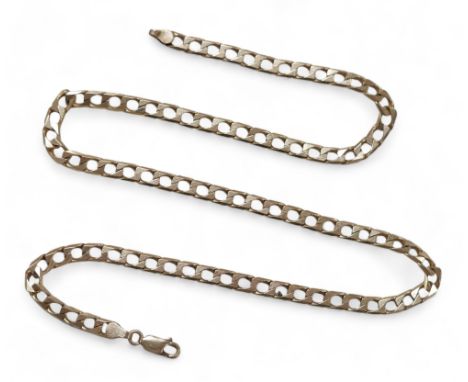 A 9ct gold flat weave chain necklace, 16.2g, 47cm long. 
