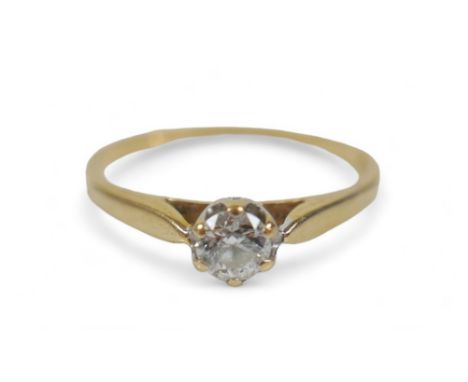 An 18ct yellow gold solitaire diamond ring, the diamond 0.30ct, G/VSI, size Q, 2.3 g, with insurance valuation for £1935, and