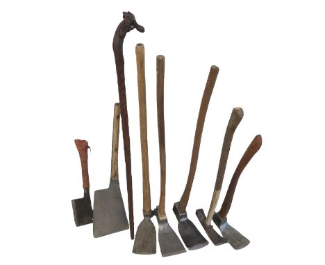 A quantity of hand tools including moulding plaines, drills, shaving planes, welding set, steam pressure gauge, carpet braces