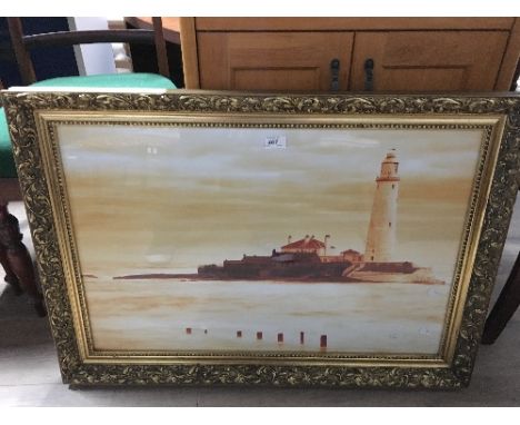 PHOTO PRINT ST MARYS ISLAND LIGHTHOUSE WHITLEY BAY