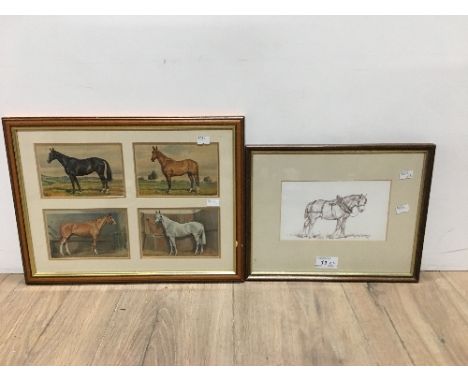 SKETCH OF A HORSE BY DM AND EM ALDERSON AND 1 PRINT