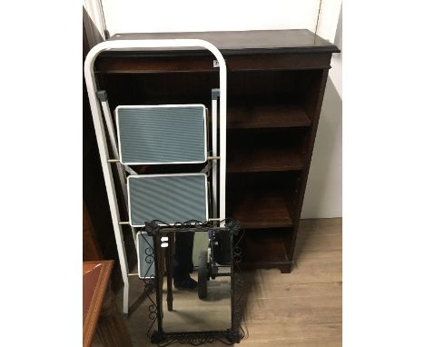 BOOK CASE WITH STEP LADDERS AND MIRROR