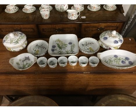 SPODE STAFFORD FLOWERS 13 PIECES TUREENS AND SERVING DISHES