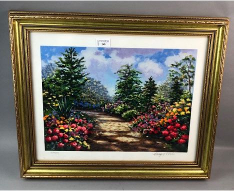 SCHAEFER MILES (AMERICAN), DELIGHTFUL GARDEN serigraph, signed 137/450 in pencil 32cm x 44cm Framed and under glass