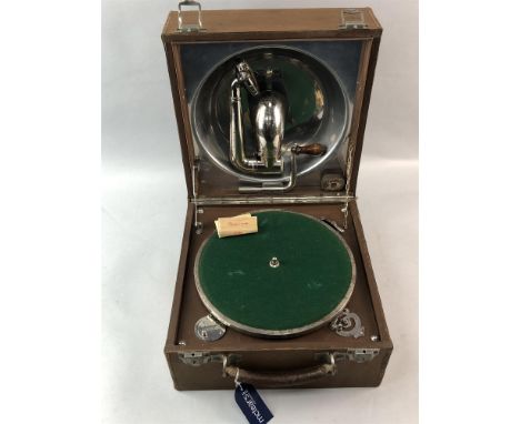 DECCA RECORD PLAYER, along with a collection of records