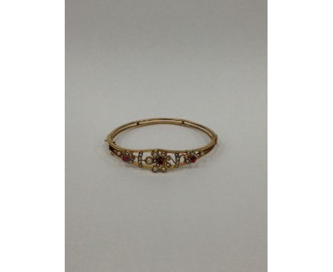 SILVER BANGLE, with floral decoration, with Birmingham marks, 21.3g, along with a collection of costume and other jewellery i