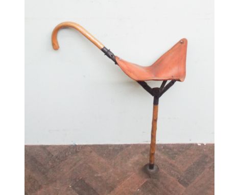 Late Victorian folding walking stick shooting stick 