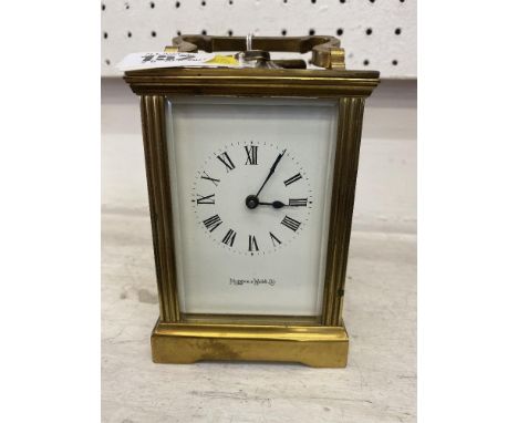 A Mappin and Webb brass carriage clock