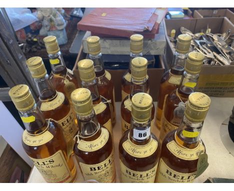 A case of 12 vintage Bells Scotch Whisky, 70 proof