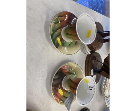 Two designer cups and saucers by Rosenthal