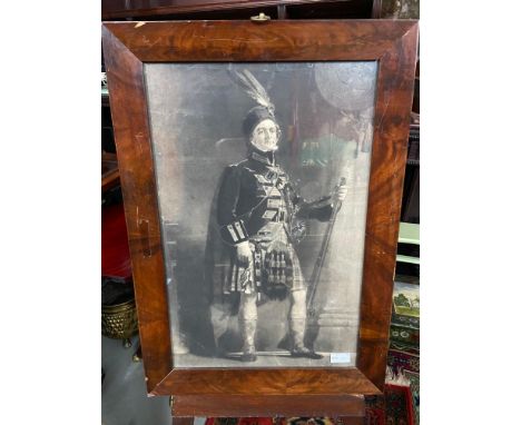 A 19th century print of a proud Scottish person of importance. Fitted with a mahogany frame. 