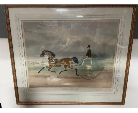 A Large Antique coloured print titled 'Lord William' depicting Horse and cart, Published by J. Moore and dated 1845. 