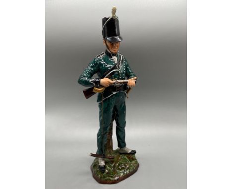 Dresden Sitzendorf 95th Rifleman Private 1815 Porcelain Figurine [As Found] 