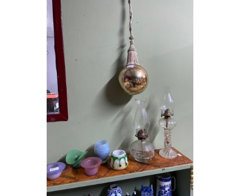 A Varied selection of art glass to include Victorian gold bobble, Scottish glass &amp; Vasart vases, Loetz inspired vase and 