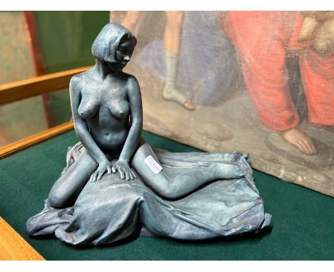 A Seated Nude ceramic sculpture by Walter Awlson (b.1949) Signed and limited edition 37/50. [ 