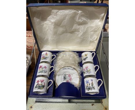 Boxed Royal Worcester coffee can set. 