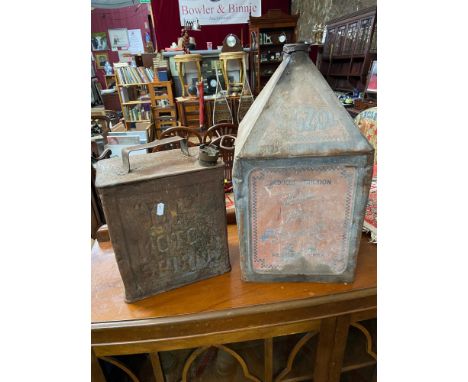 Two vintage petrol and oil cans. To include BP Petrol can and Vigzol motor oil can 