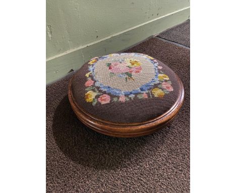 Antique tapestry top foot stool 