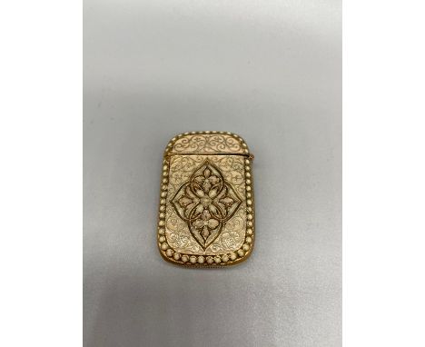 A Brass and enamel set David Anderson style vesta case. 