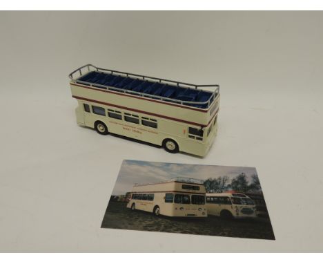 CORGI - a prototype model of Devon General Atlantean open top bus Earl Howe together with a coloured photograph of the origin