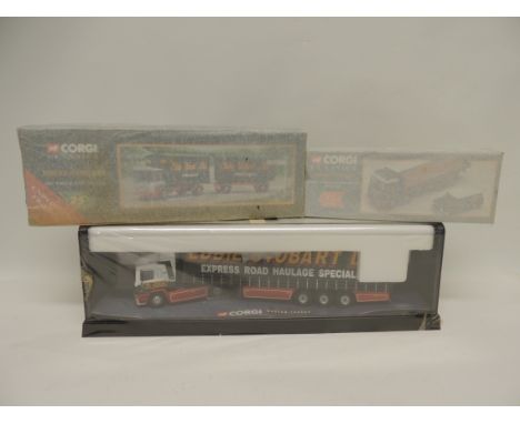CORGI - Eddie Stobart: Modern Trucks; AEC Truck and Trailer and Foden 8 Wheel Rigid Truck and Mini Van, in original boxes (3)