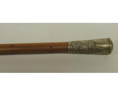 A Royal Marines malacca swagger stick with original tip, 68cms long