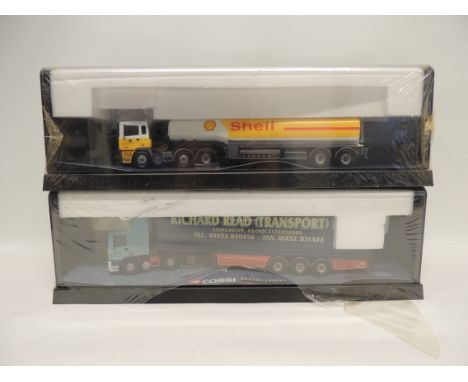 CORGI - Modern Trucks: Shell Tanker and Rishard Read (Transport) both in original hard plastic display boxes (2) ++mint/boxed