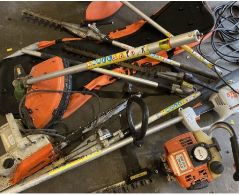 STIHL - an assortment of petrol and electric tools and attachments E/T