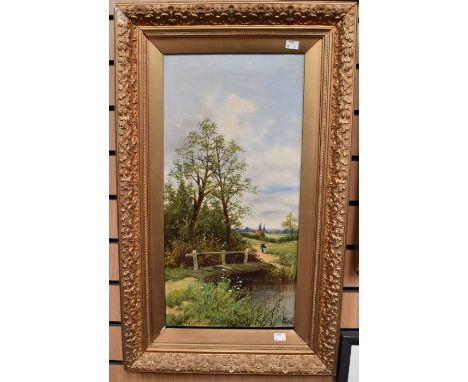 Edwin Cole (British, born 1868) a pair of oils on canvas of rural scenes, 60 x 30cm, in gilt frames, signed l r&nbsp;