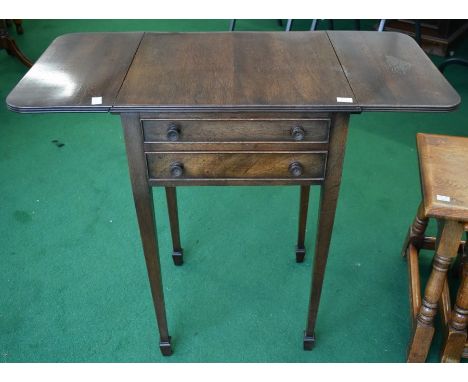 A small group of furniture; reproduction gate leaf table, nest of tables, occasional table and reproduction Edwardian style o