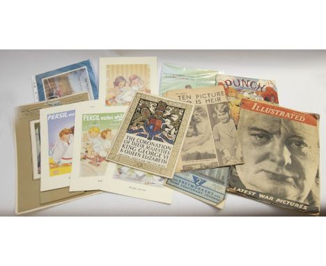 Official Souvenir Program for The Coronation of Their Majesties King George VI & Queen Elizabeth together with newspapers cut