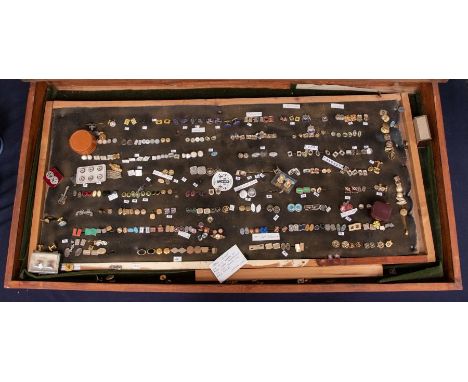 A large cased collection of various cuff links, comprising&nbsp; various dates from late Victorian to contemporary, including