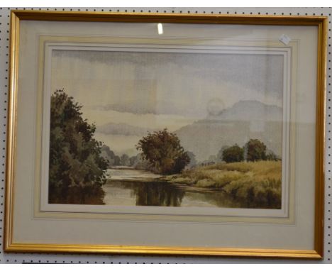FF Errill River Scene Morning, River Tanat signed, titled 11 September, Morning R Tanat, watercolour