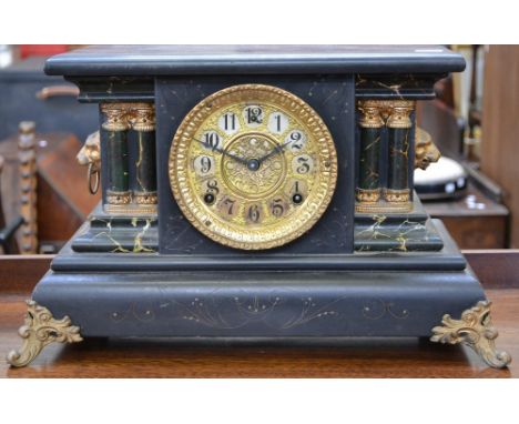 An American mantel clock, Blackbird, Wm. L. Gilbert Clock Co. USA