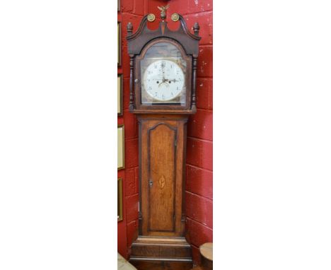 An George III oak and mahogany eight day longcase clock, James Simpson, Lincoln C1810