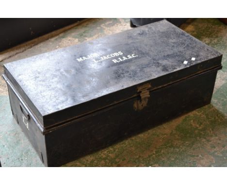 Militaria - a metal dress uniform trunk
