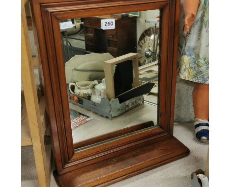 ANTIQUE OAK VANITY MIRROR WITH SHELF