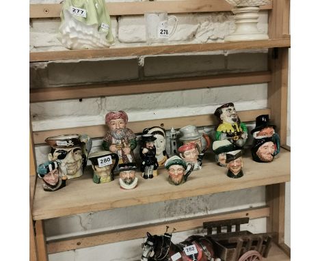 SHELF LOT OF TOBY JUGS TO INCLUDE DOULTON