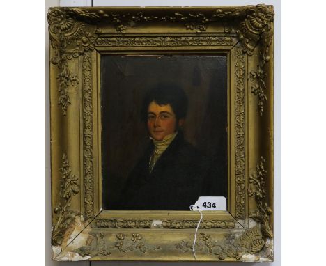 English School, circa 1830, oil on board, Portrait of Henry Boulton Pennell, second son of Captain Pennell of The Hawke East 