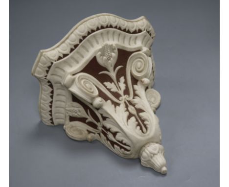 A Victorian Parian wall bracket 22cm long x 24cm wide