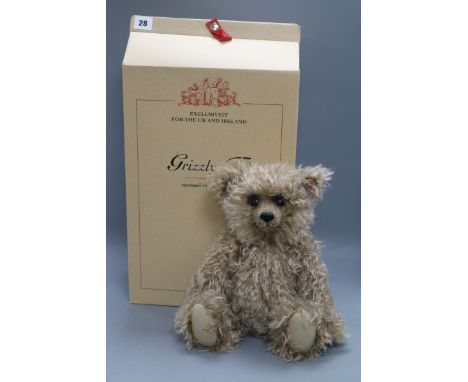 A Steiff Grizzly bear, white tag, boxed