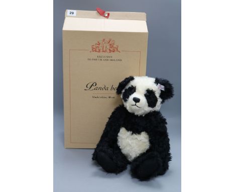 A Steiff Panda, Exclusive UK edition, white tag, boxed