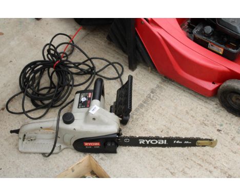 A RYOBI ELECTRIC CHAINSAW 