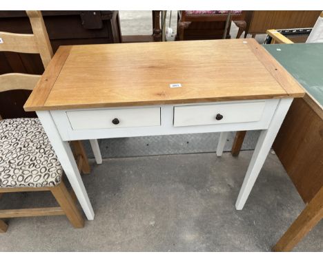 A TWO DRAWER CONSOLE TABLE, 36" WIDE 