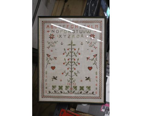 A VINTAGE BRIAN MARTIN FRAMED CROSS STICH 