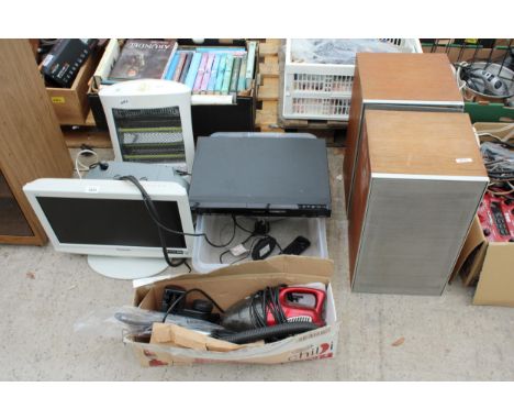 AN ASSORTMENT OF ITEMS TO INCLUDE A VACUUM CLEANER, A DVD RECORDER AND A HEATER ETC 